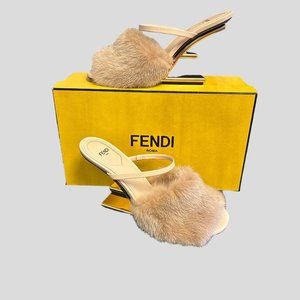 Fendi Leather Slides / Mink Trim  *BUY NOW*